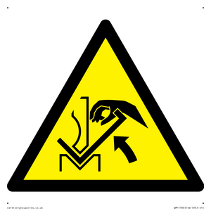 W031 Warning: Hand crushing between press brake and material